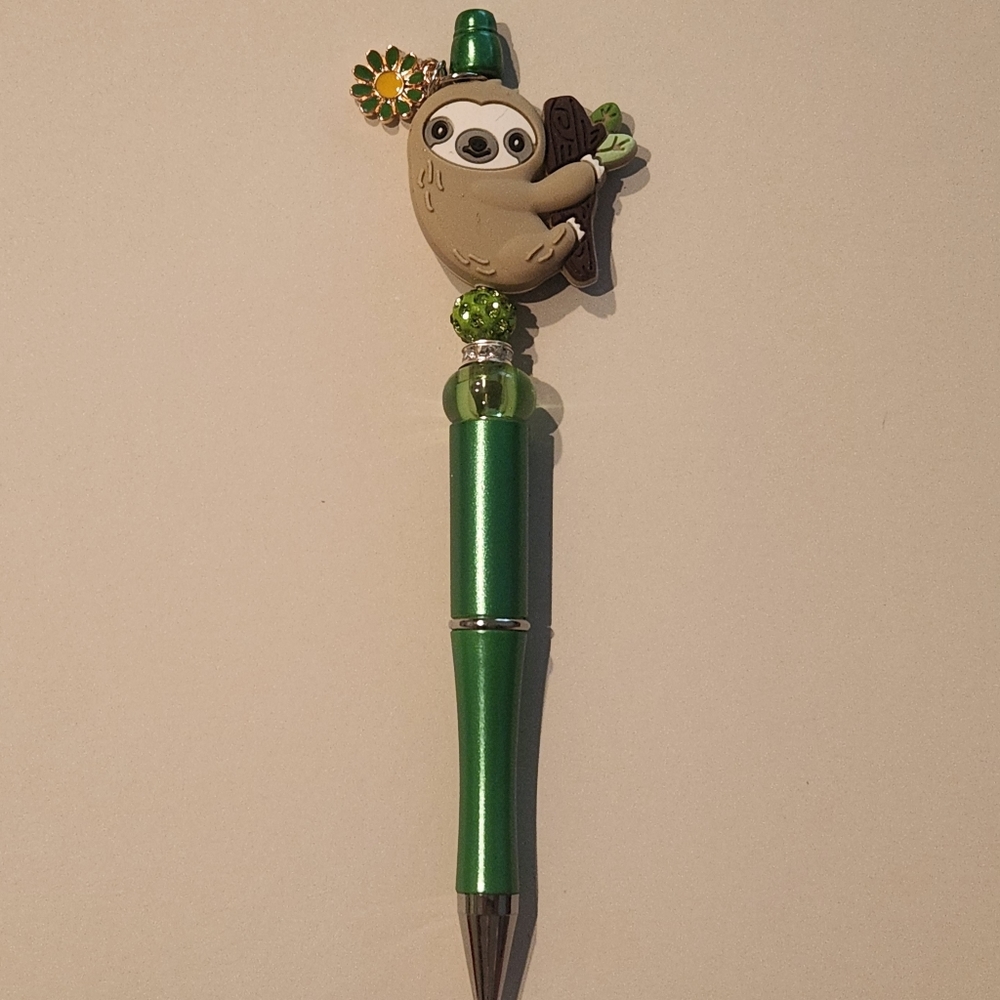 Green Sloth Pen with Charm